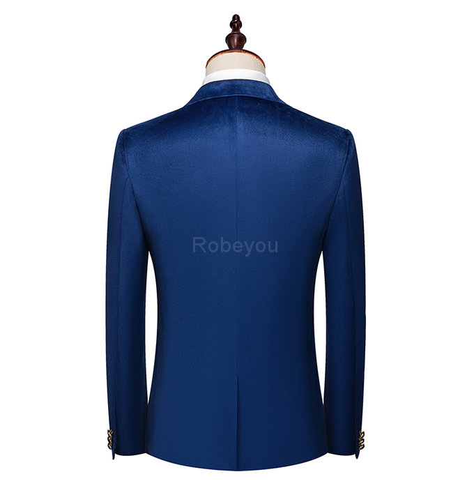 Décontracté affaires vintage deux pièces costume blazers pantalon velours