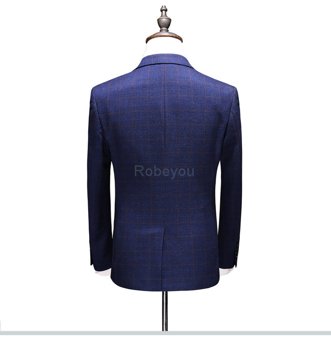 Costume hommes party mariage gris rayure hommes veste + gilet + pantalon