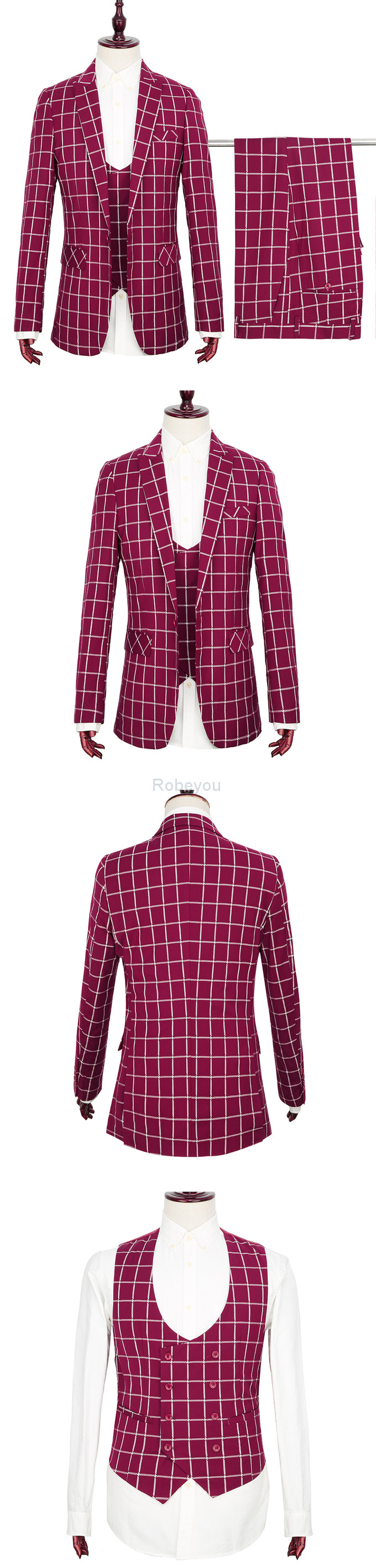 Formelle blazer pantalon plaid décontracté europe mariage