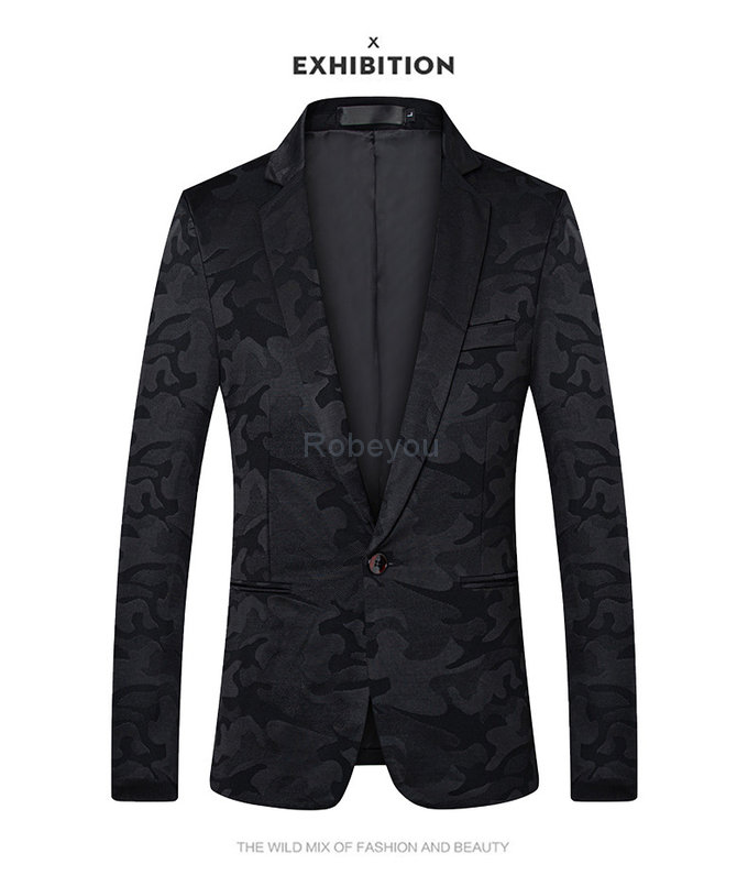 Imprimé blazer hommes smoking mâle vestes asiatique taille