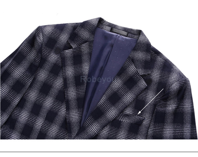 Costume homme slim fit costumes blazers annuel réunion plaid hommes costumes 3 pièce