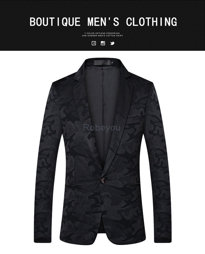 Imprimé blazer hommes smoking mâle vestes asiatique taille