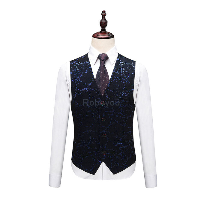 Conceptions gilet slim fit hommes porter imprimé hommes mariage costumes