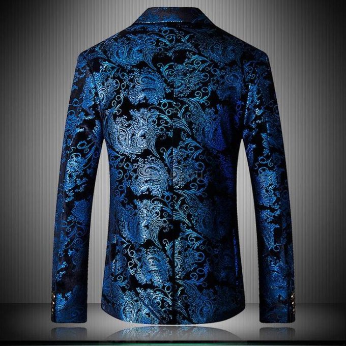 Imprimé costume tendance mode nouveau slim convient blazers veste manteau fleur