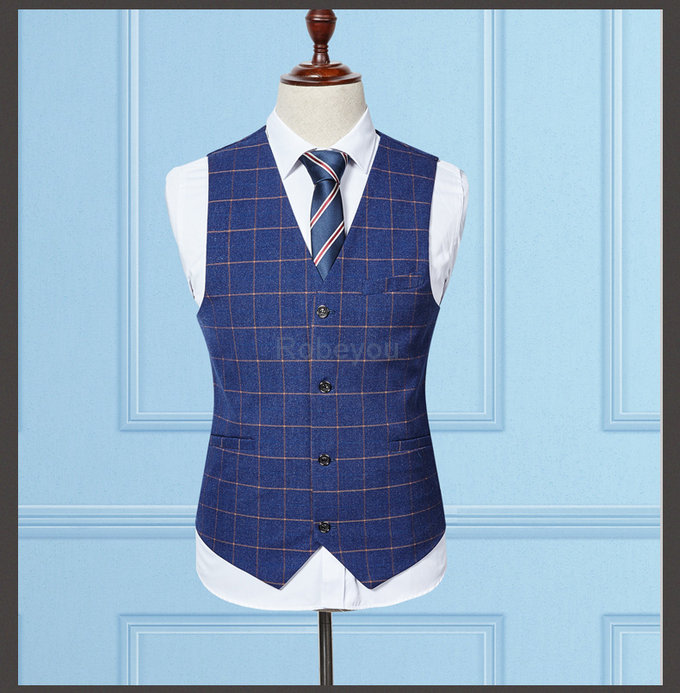 Vêtements hommes costumes de mariage pour hommes bleu plaid scène formels