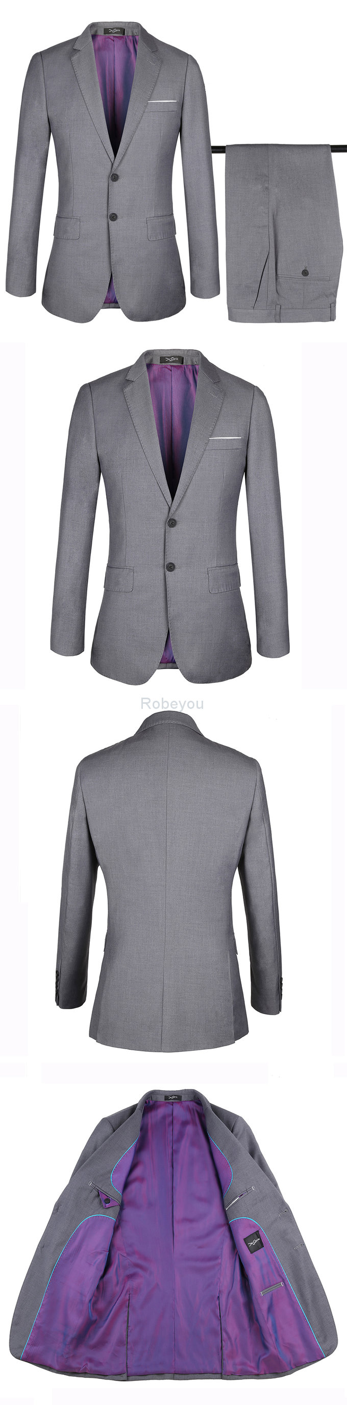 Blazer costume avec pantalon slim fit formelle de mariage hommes