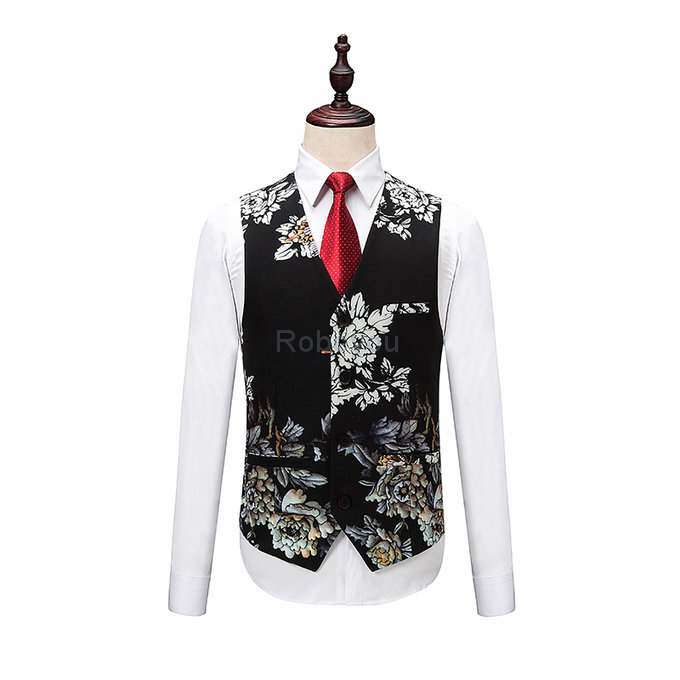 Blazer hommes floral costumes blazer marié imprimé costume mode