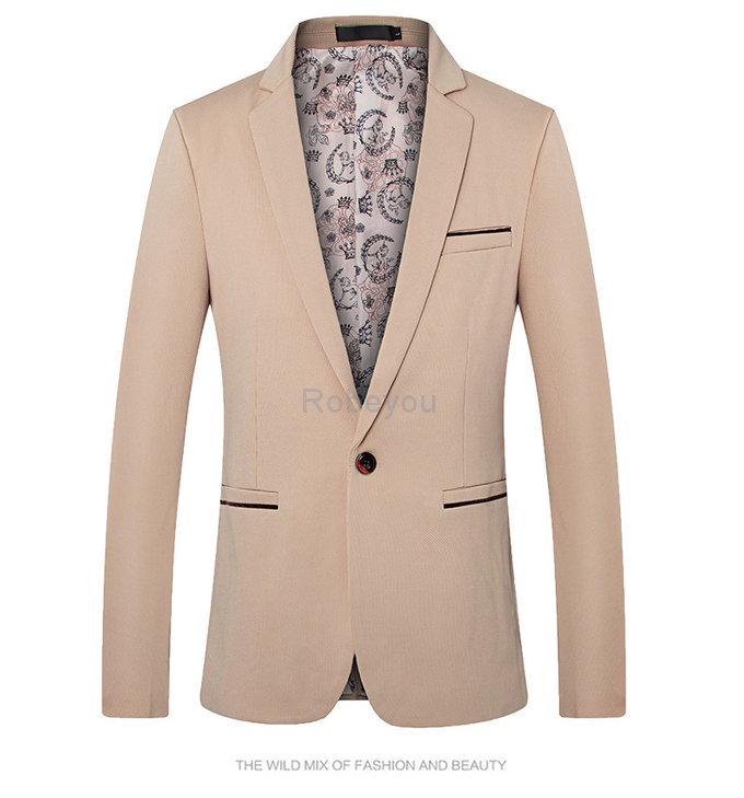 Et automne hommes costume mode blazer slim fit printemps