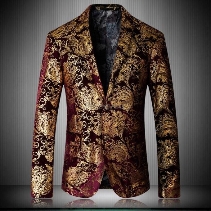 Imprimé costume tendance mode nouveau slim convient blazers veste manteau fleur