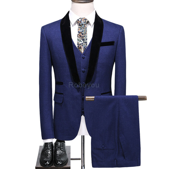 Violet luxe homme tuxedos hommes costumes slim fit d'honneur marié