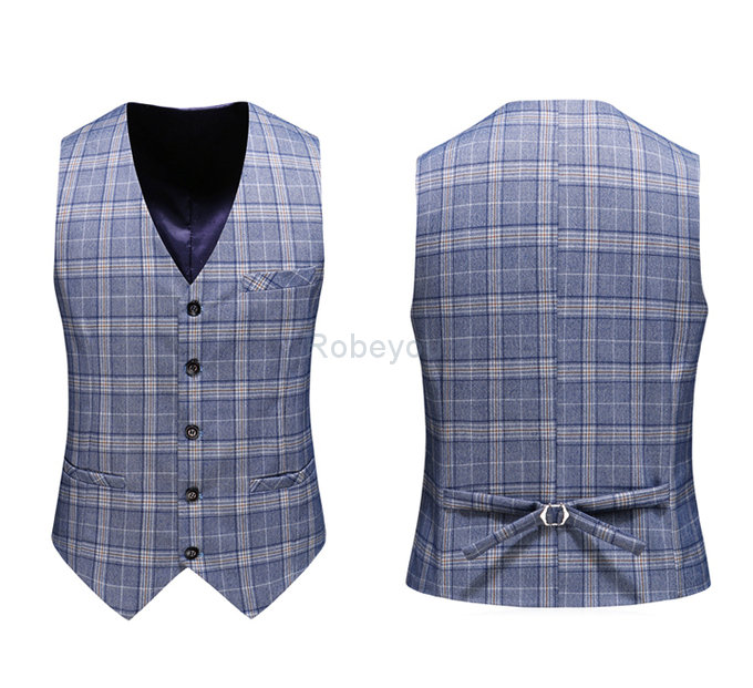 D'affaires blazers 3 pièces costume hommes nouvelle mode grande taille plaid automne