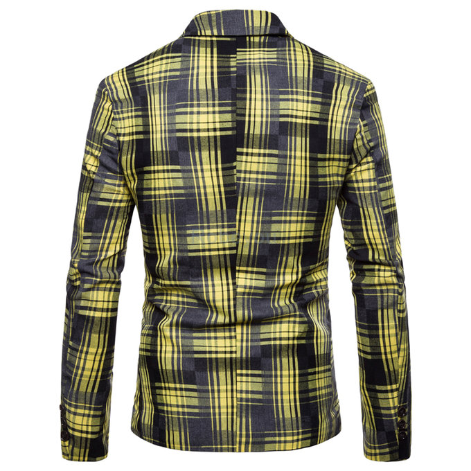 Nouveaux hommes mode manteau/hommes plaid costume veste fleur