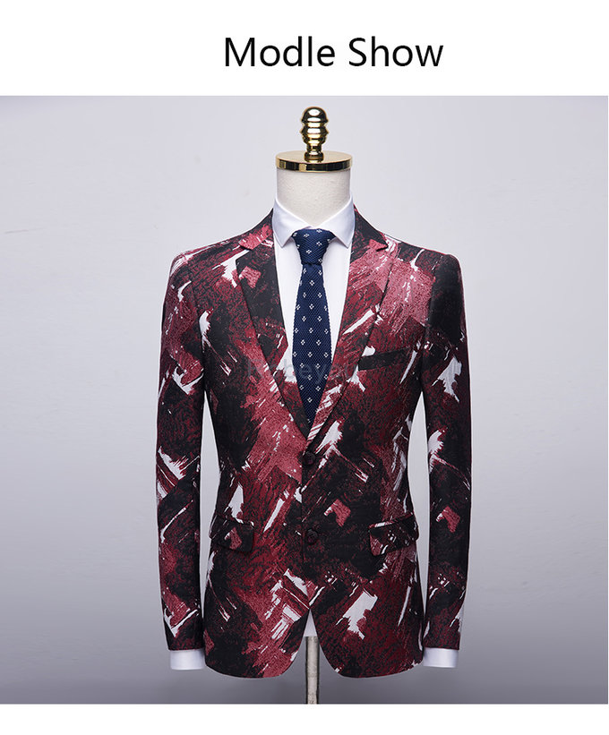 Slim veste mariage imprimé blazer asiatique taille impression