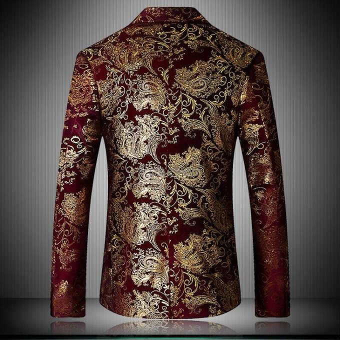 Imprimé costume tendance mode nouveau slim convient blazers veste manteau fleur