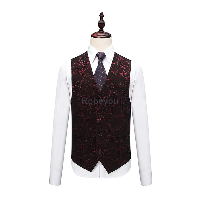 Conceptions gilet slim fit hommes porter imprimé hommes mariage costumes