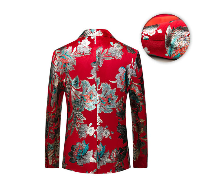 Mariage homme rouge fleur veste affaires événement