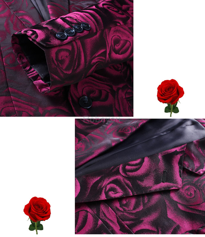 Slim fit business 5xl rose costumes pour hommes hommes blazer grande taille floral