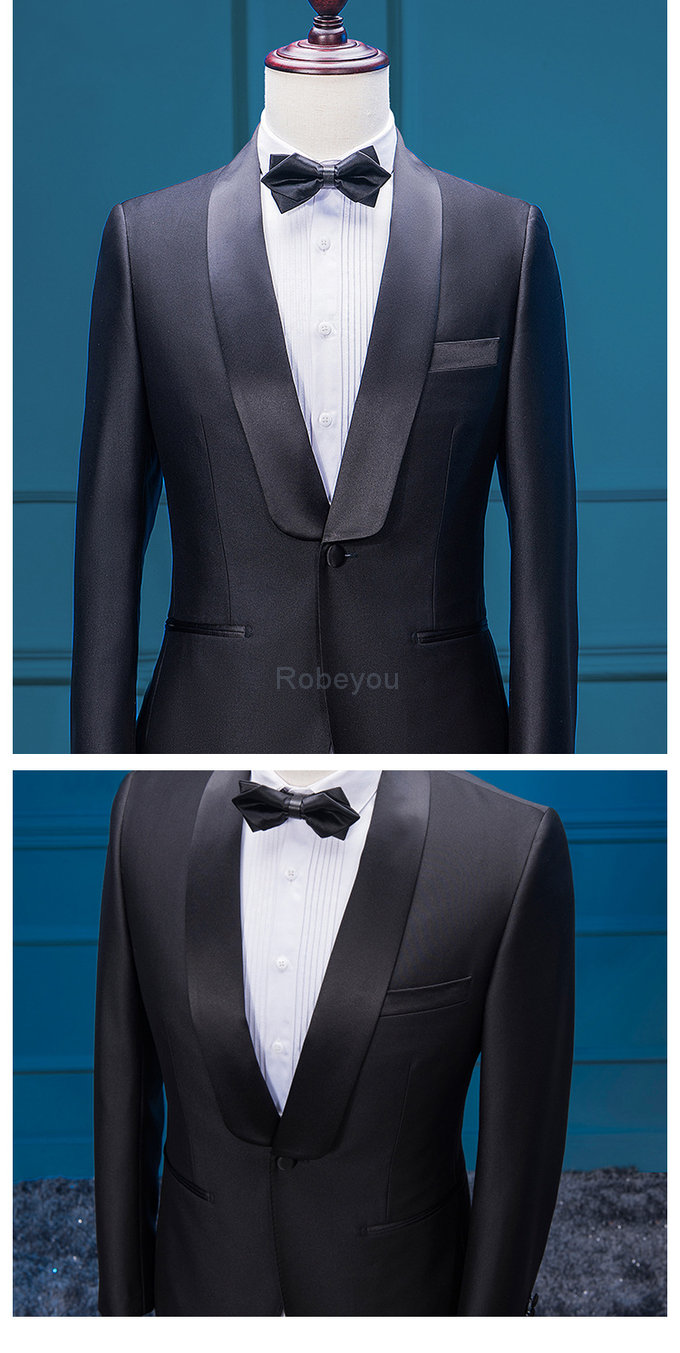 Costume de mariage noir marié vêtements d'extérieur blazer