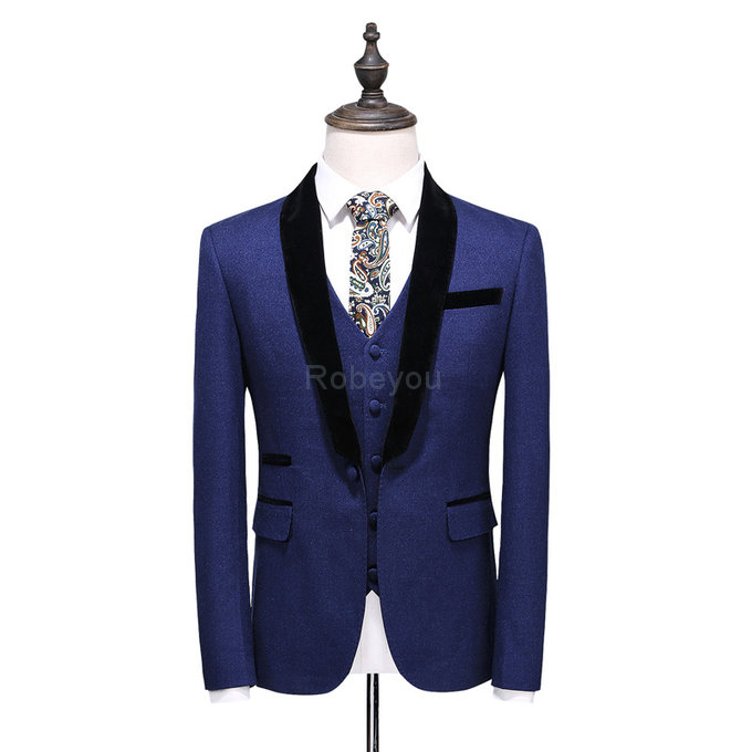 Violet luxe homme tuxedos hommes costumes slim fit d'honneur marié