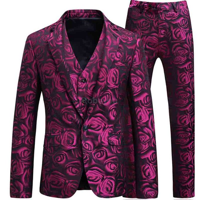 Slim fit business 5xl rose costumes pour hommes hommes blazer grande taille floral