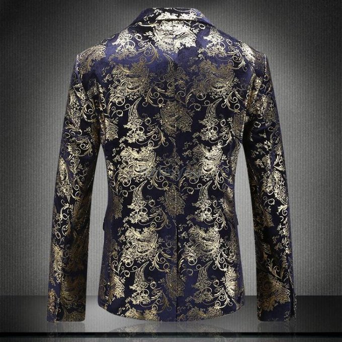 Imprimé costume tendance mode nouveau slim convient blazers veste manteau fleur