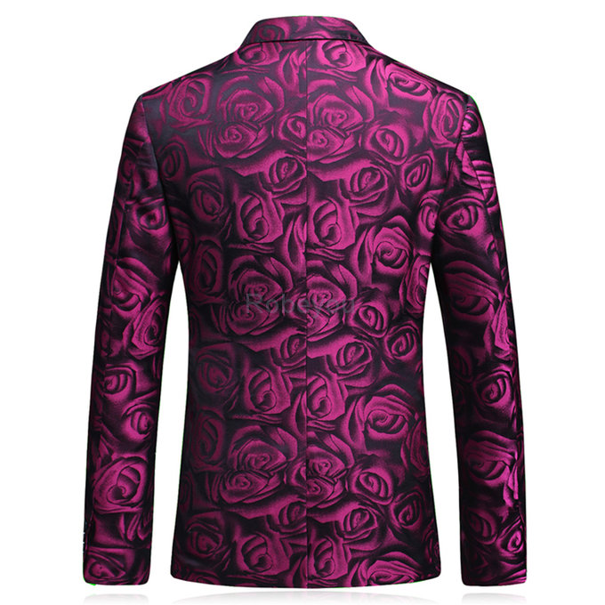 Slim fit business 5xl rose costumes pour hommes hommes blazer grande taille floral