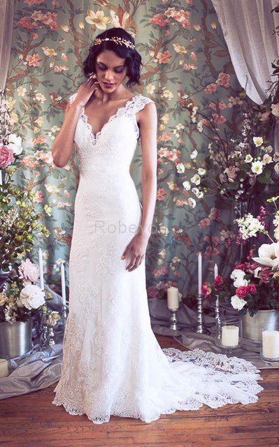 Robe de mariée plissage derniere tendance luxueux avec manche courte de sirène